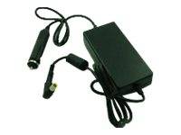 Ein schwarzer Netzadapter mit Kabel und Stecker, der üblicherweise für elektronische Geräte verwendet wird.