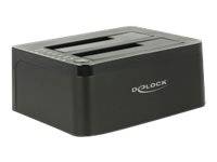 Delock Dual Docking Station SATA HDD > USB 3.0 with Clone Function - Speicher-Controller mit One-Touch-Klonen - 2.5""