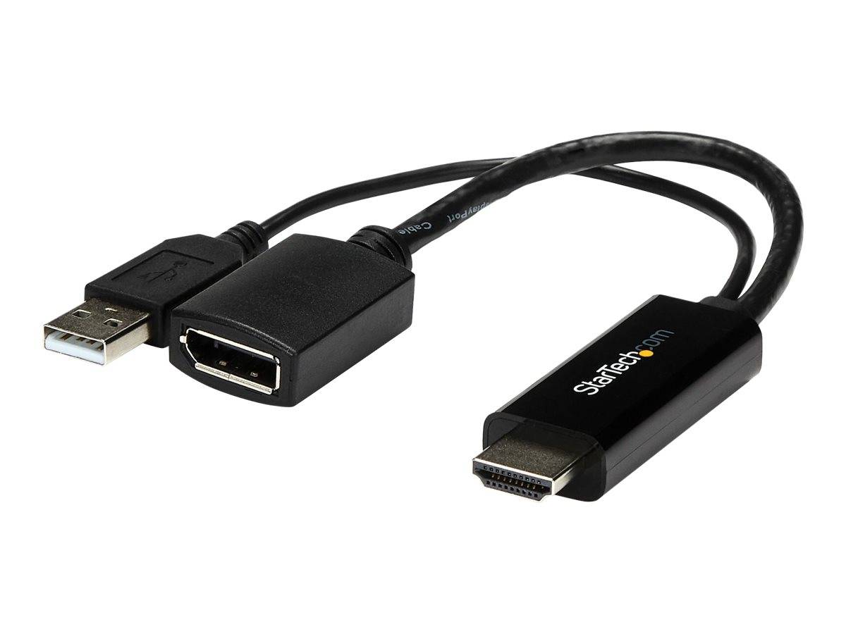 StarTech.com 4K 30Hz HDMI to DisplayPort Video Adapter w/ USB Power - 6 in - HDMI 1.4 (Male)