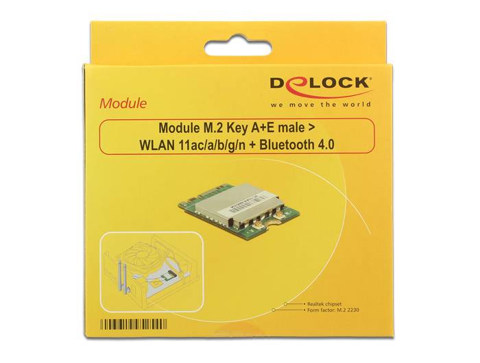 DeLock Module M.2 Key A+E male > WLAN 11ac/a/b/g/n + Bluetooth 4.0