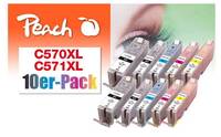 Peach C570XL/C571XL - 10er-Pack - XL-Yield - Schwarz, Gelb, Cyan, Magenta, Photo schwarz - kompatibel - wiederaufbereite