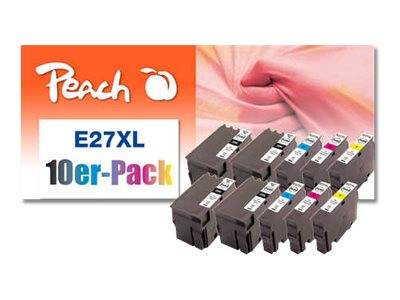 Peach Combi-Pack E27XL - 10er-Pack - Schwarz, Gelb, Cyan, Magenta - kompatibel - wiederaufbereitet - Tintenpatrone (Alternative zu: Epson 27XL