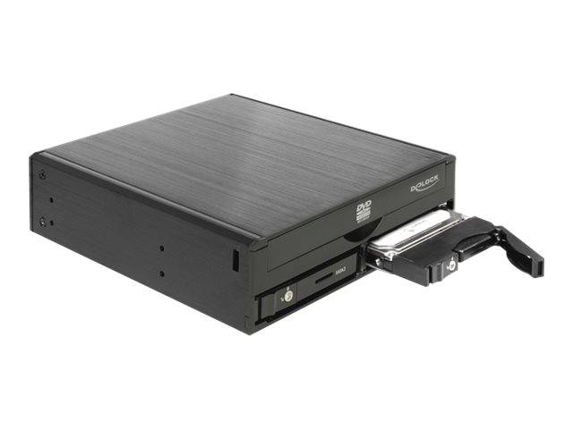 DeLOCK 5.25" Mobile Rack for 1 x 5.25" Slim Drive + 2 x 2.5" SATA HDD / SSD - Gehäuse für Speicherlaufwerke - 2.5" (6.4 cm)