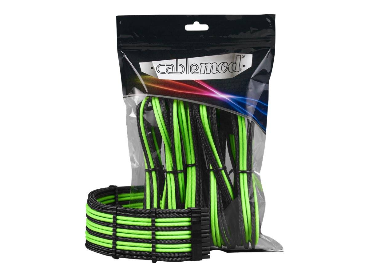 CableMod PRO Series ModMesh - Verlängerungskabelset - geformt - Schwarz, Hellgrün
