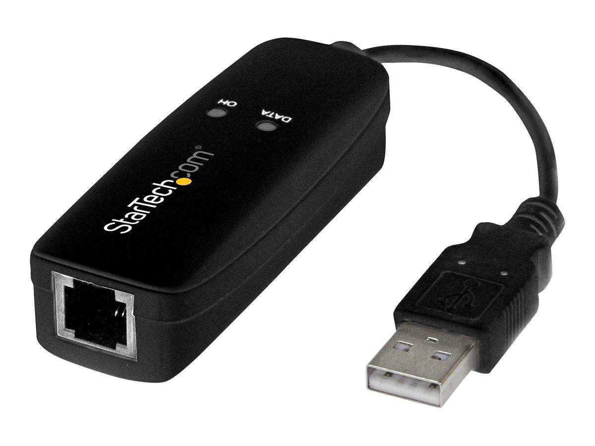 StarTech.com USB 2.0 Faxmodem - 56K Externes DialUp V.92 Modem/Dongle/Adapter - Computer/Laptop Faxmodem - USB auf Telefonbuchse - USB Datenmodem