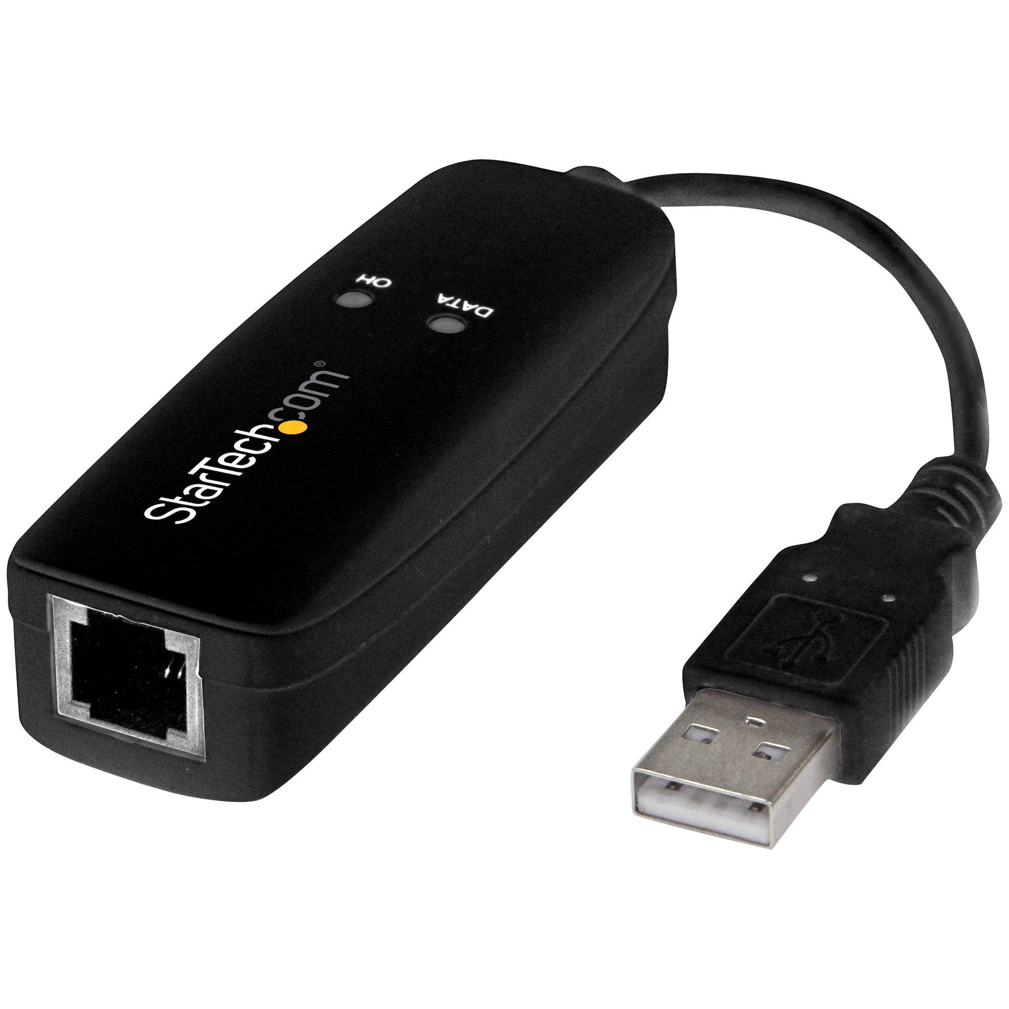 StarTech.com USB 2.0 Faxmodem - 56K Externes DialUp V.92 Modem/Dongle/Adapter - Computer/Laptop Faxmodem - USB auf Telefonbuchse - USB Datenmodem