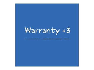 Blauer Folienhintergrund mit dem Text „Garantie +3