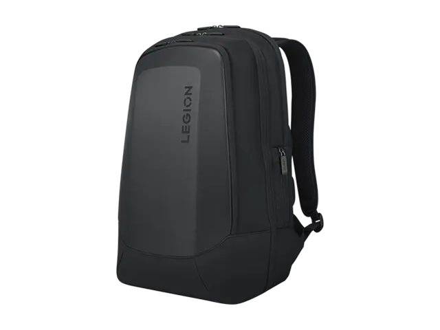 Schwarzer Lenovo Legion Rucksack mit gepolsterten Schultergurten und vertikalem 