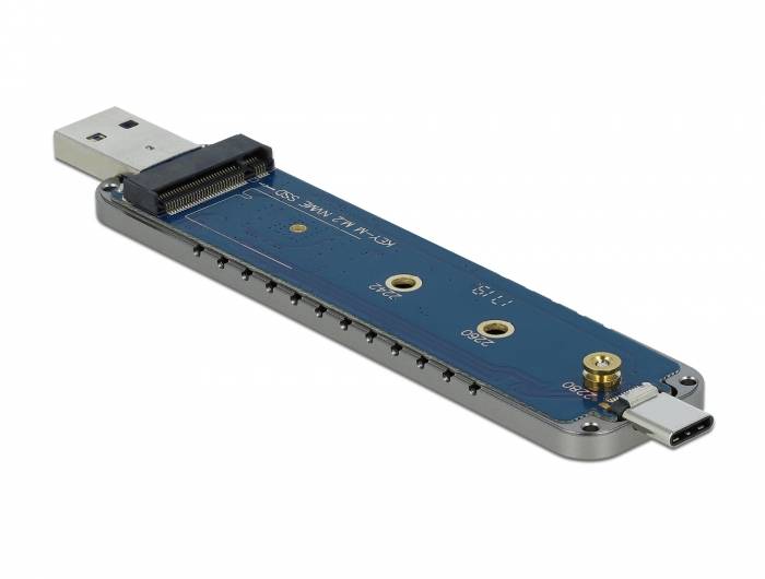 Delock - Speichergehäuse - M.2 - M.2 NVMe Card - USB-C, USB 3.2 (Gen 2)