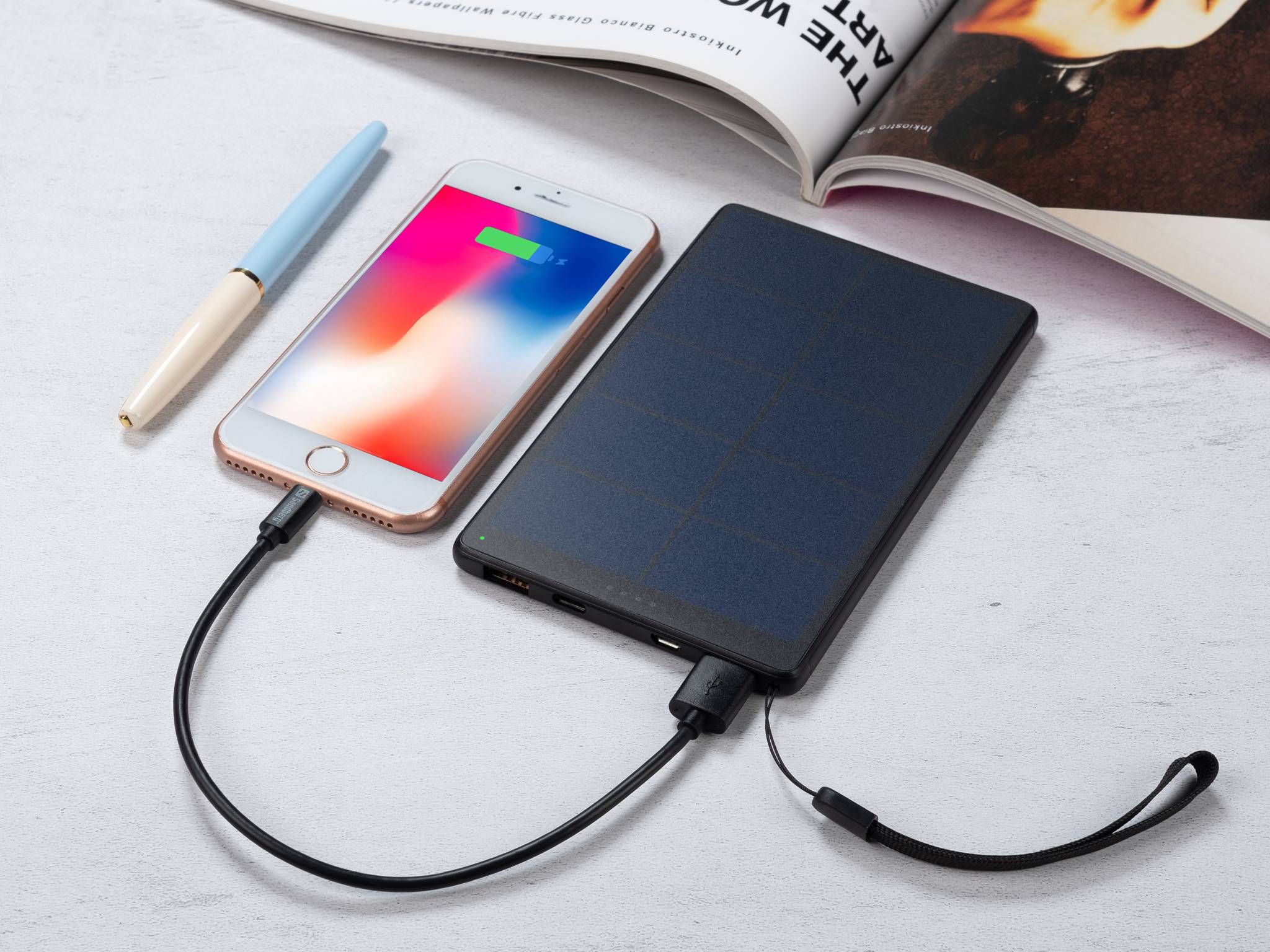 Sandberg Urban Solar Powerbank 10000 - Solar-Powerbank - 10000 mAh - 37 Wh - 18 Watt - 3 A - QC 3.0 (2 x USB, USB-C)