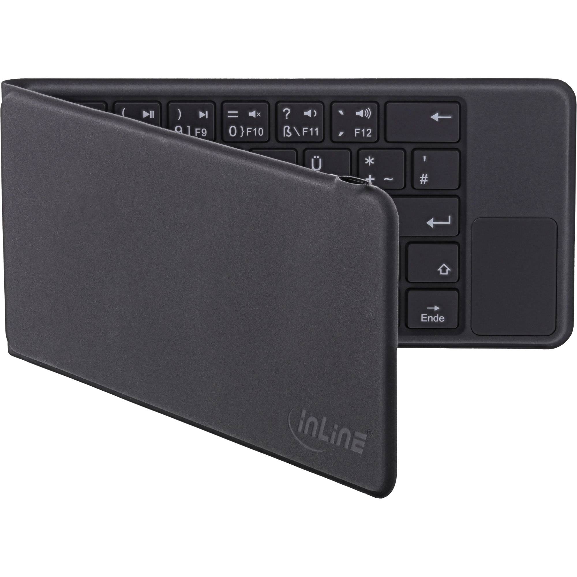 INLINE - faltbare Bluetooth Tastatur ""BT-Pocket"" - für bis zu 3 Bluetooth-Geräte