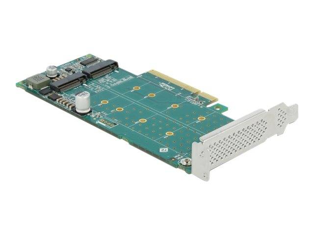 Interne Computererweiterungskarte mit Metallhalterung und grüner Leiterplatte, gezeigt auf weißem Hintergrund.
