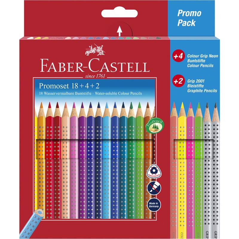 FABER-CASTELL Dreikant-Buntstifte Colour GRIP, Promoetui