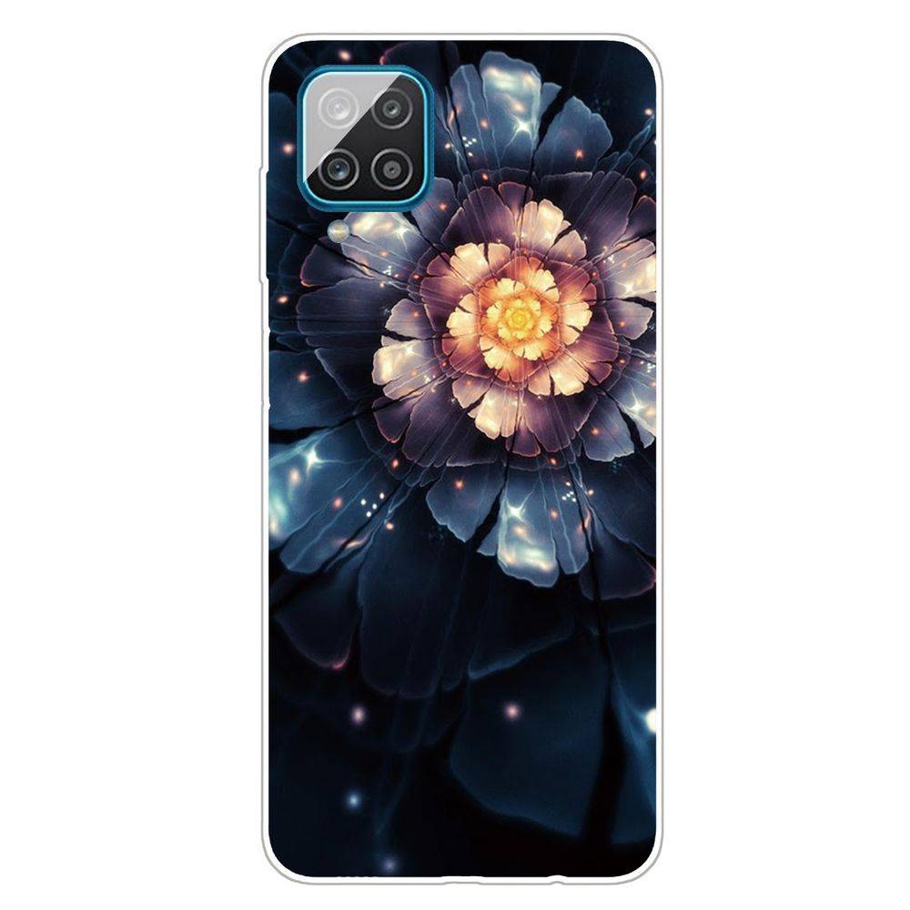 Für Samsung Galaxy A12 Silikon Case TPU Snow Lotus Schutz Muster Tasche Hülle Cover Etuis