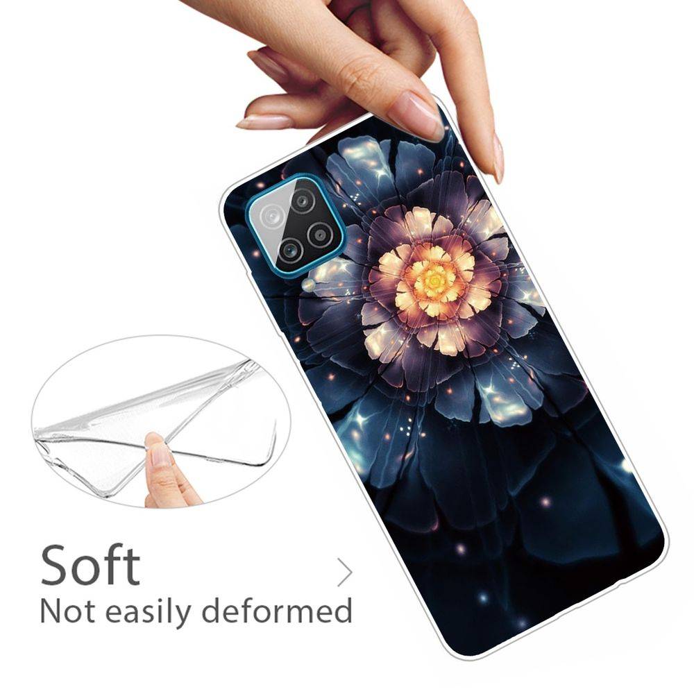 Für Samsung Galaxy A12 Silikon Case TPU Snow Lotus Schutz Muster Tasche Hülle Cover Etuis