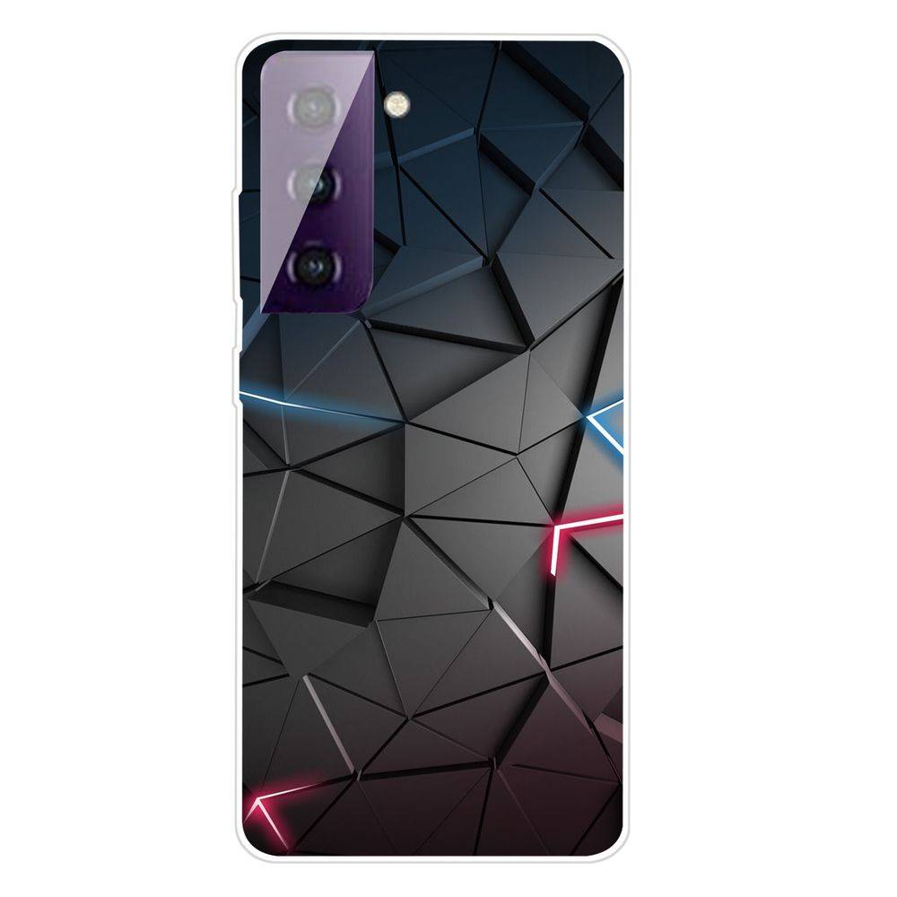 Für Samsung Galaxy S21 Silikon Case TPU Dark Blocks Schutz Muster Tasche Hülle Cover Etuis