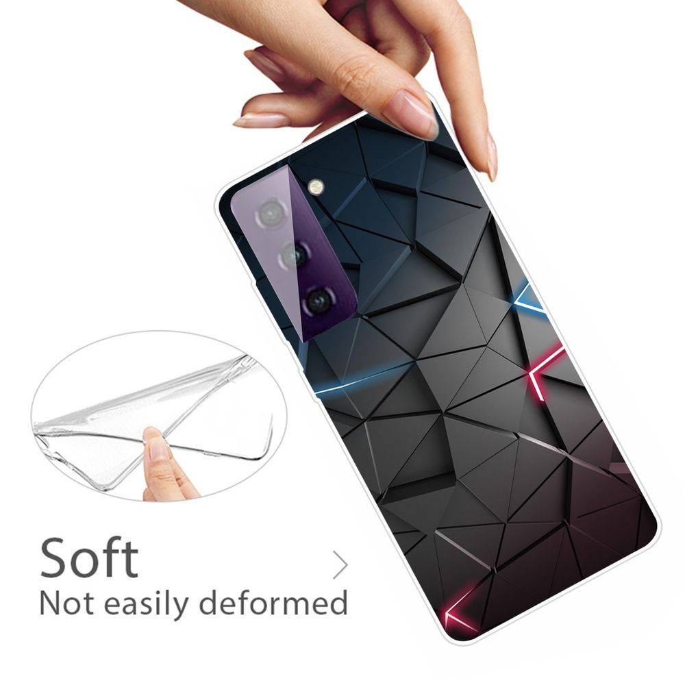 Für Samsung Galaxy S21 Silikon Case TPU Dark Blocks Schutz Muster Tasche Hülle Cover Etuis