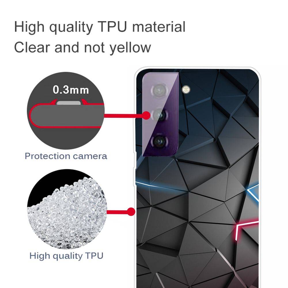 Für Samsung Galaxy S21 Silikon Case TPU Dark Blocks Schutz Muster Tasche Hülle Cover Etuis