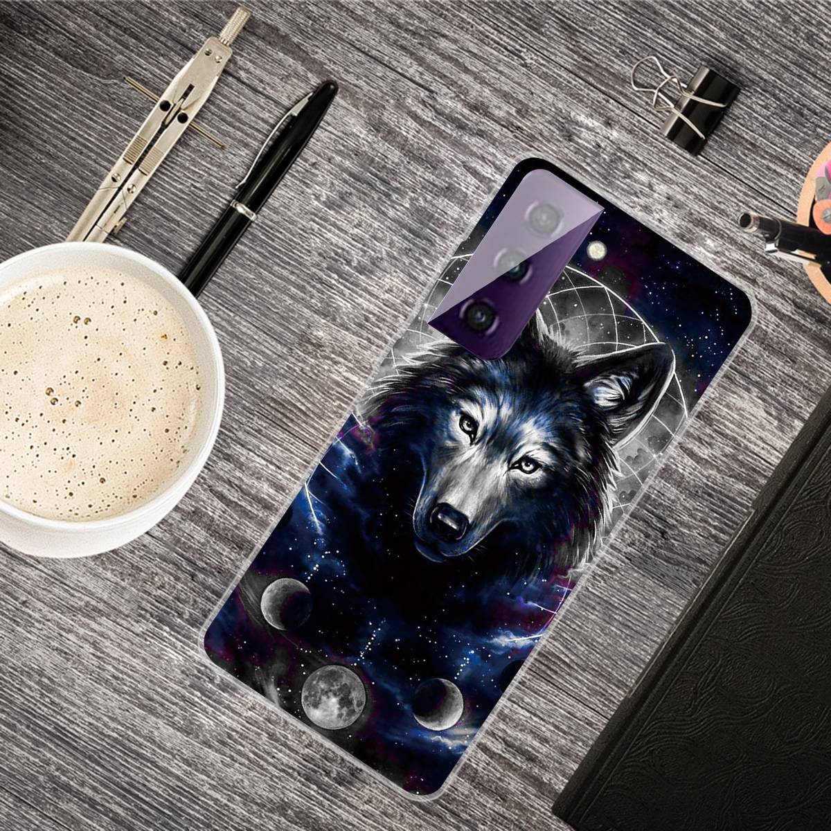 Für Samsung Galaxy S21 Silikon Case TPU Magic Wolf Schutz Muster Tasche Hülle Cover Etuis