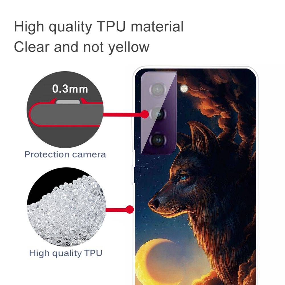 Für Samsung Galaxy S21 Silikon Case TPU Sky Wolf Schutz Muster Tasche Hülle Cover Etuis