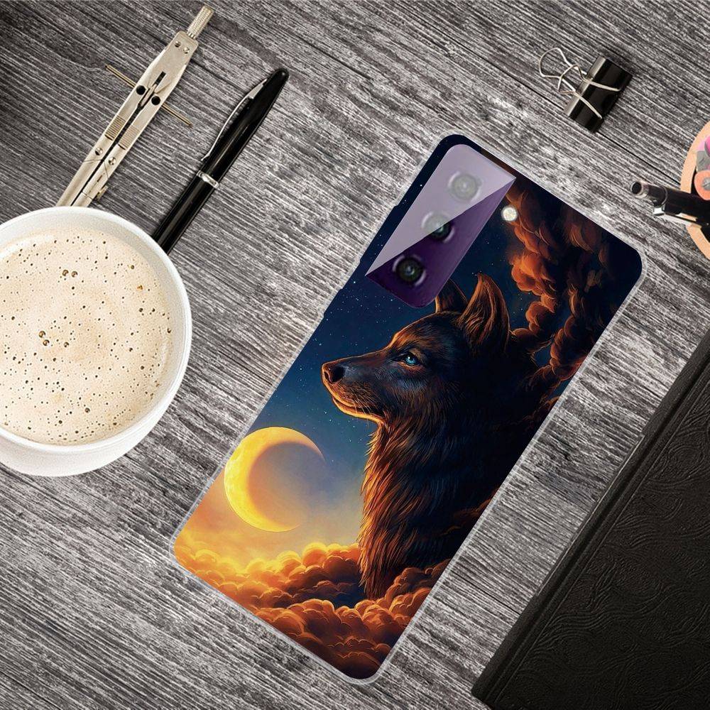 Für Samsung Galaxy S21 Silikon Case TPU Sky Wolf Schutz Muster Tasche Hülle Cover Etuis