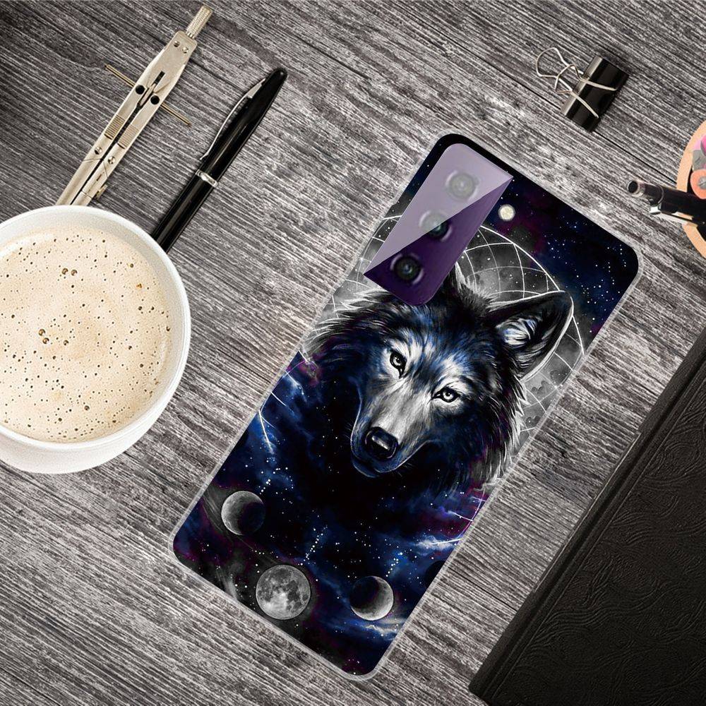 Für Samsung Galaxy S21 Plus Silikon Case TPU Magic Wolf Schutz Muster Tasche Hülle Cover Etuis