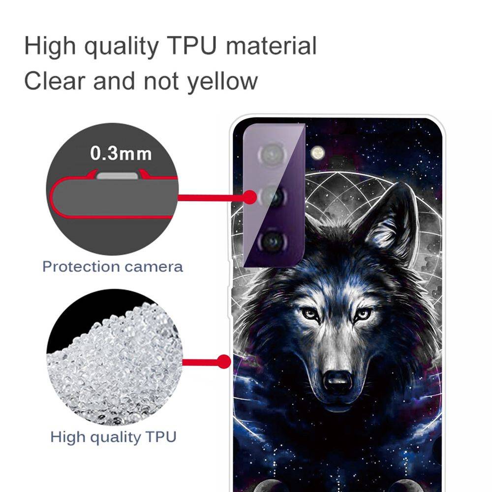 Für Samsung Galaxy S21 Plus Silikon Case TPU Magic Wolf Schutz Muster Tasche Hülle Cover Etuis