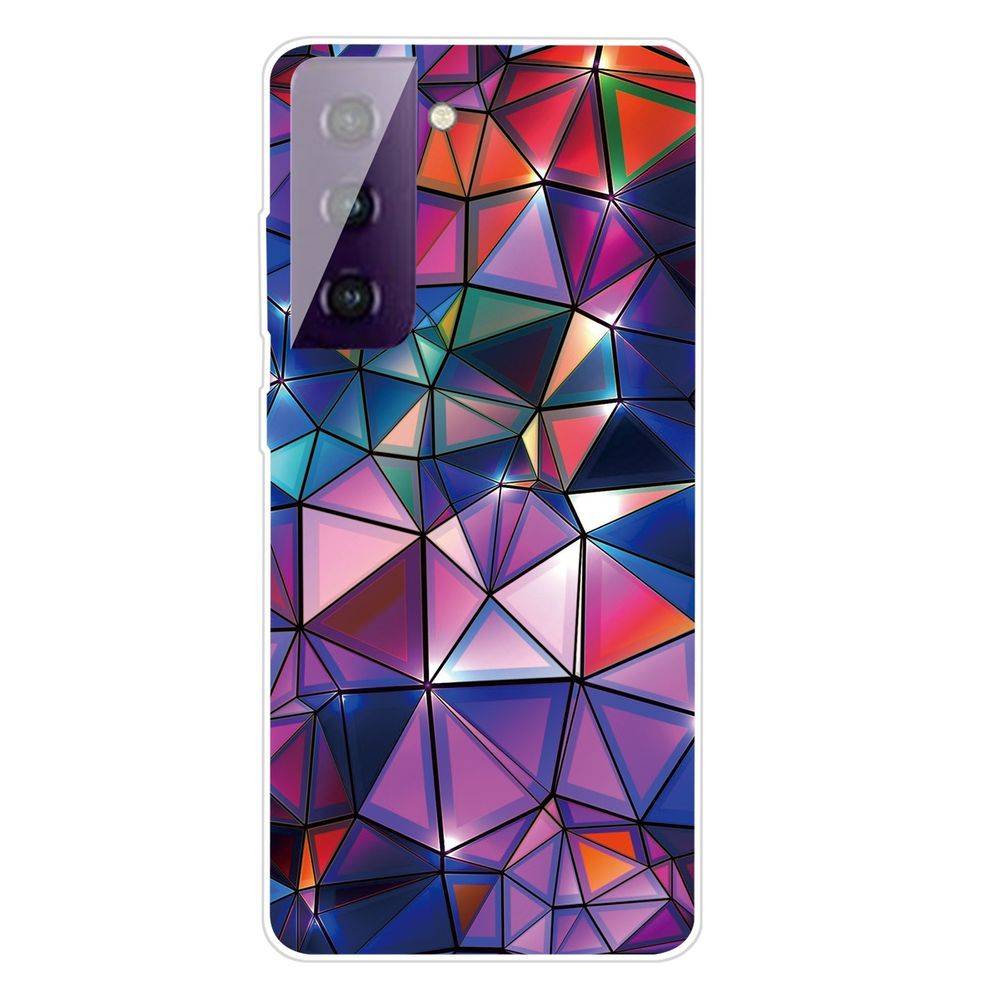 Für Samsung Galaxy S21 Plus Silikon Case TPU Color Blocks Schutz Muster Tasche Hülle Cover Etuis