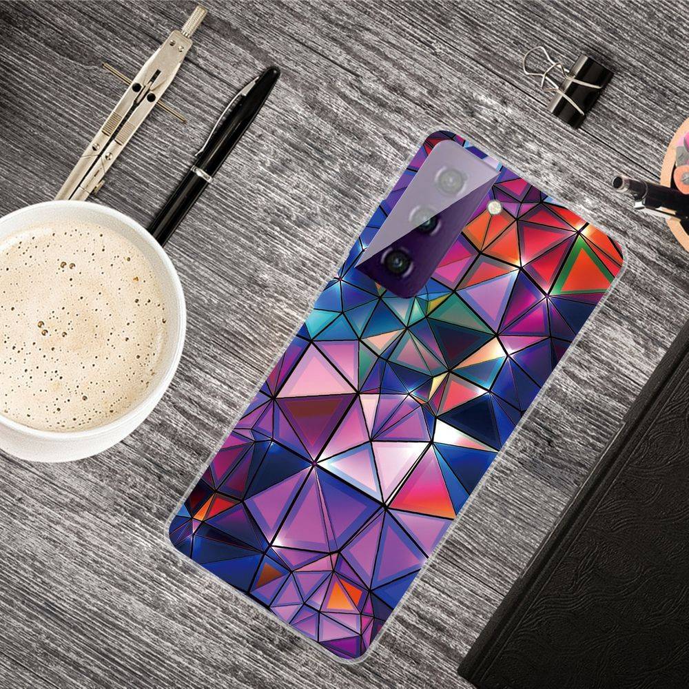 Für Samsung Galaxy S21 Plus Silikon Case TPU Color Blocks Schutz Muster Tasche Hülle Cover Etuis