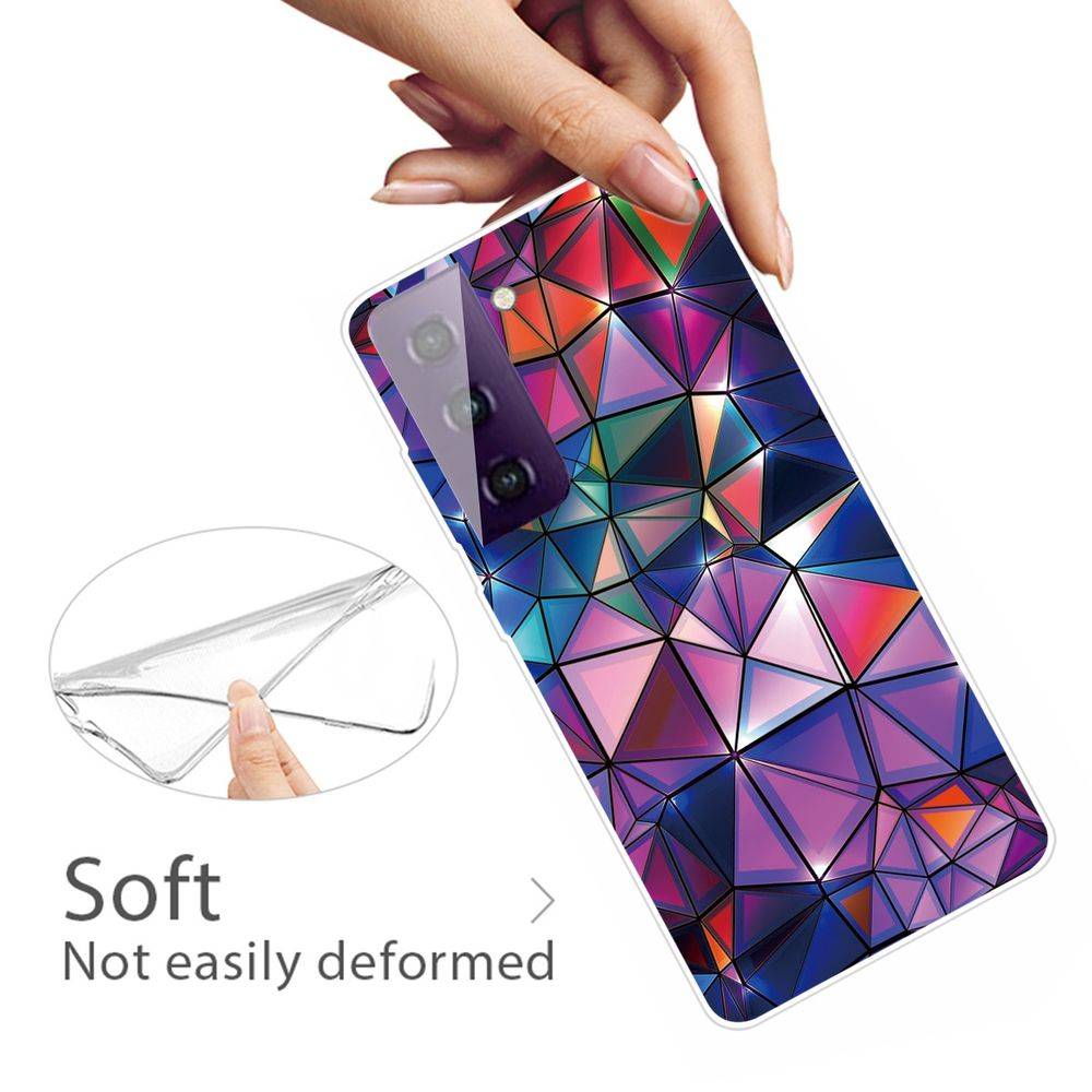 Für Samsung Galaxy S21 Plus Silikon Case TPU Color Blocks Schutz Muster Tasche Hülle Cover Etuis
