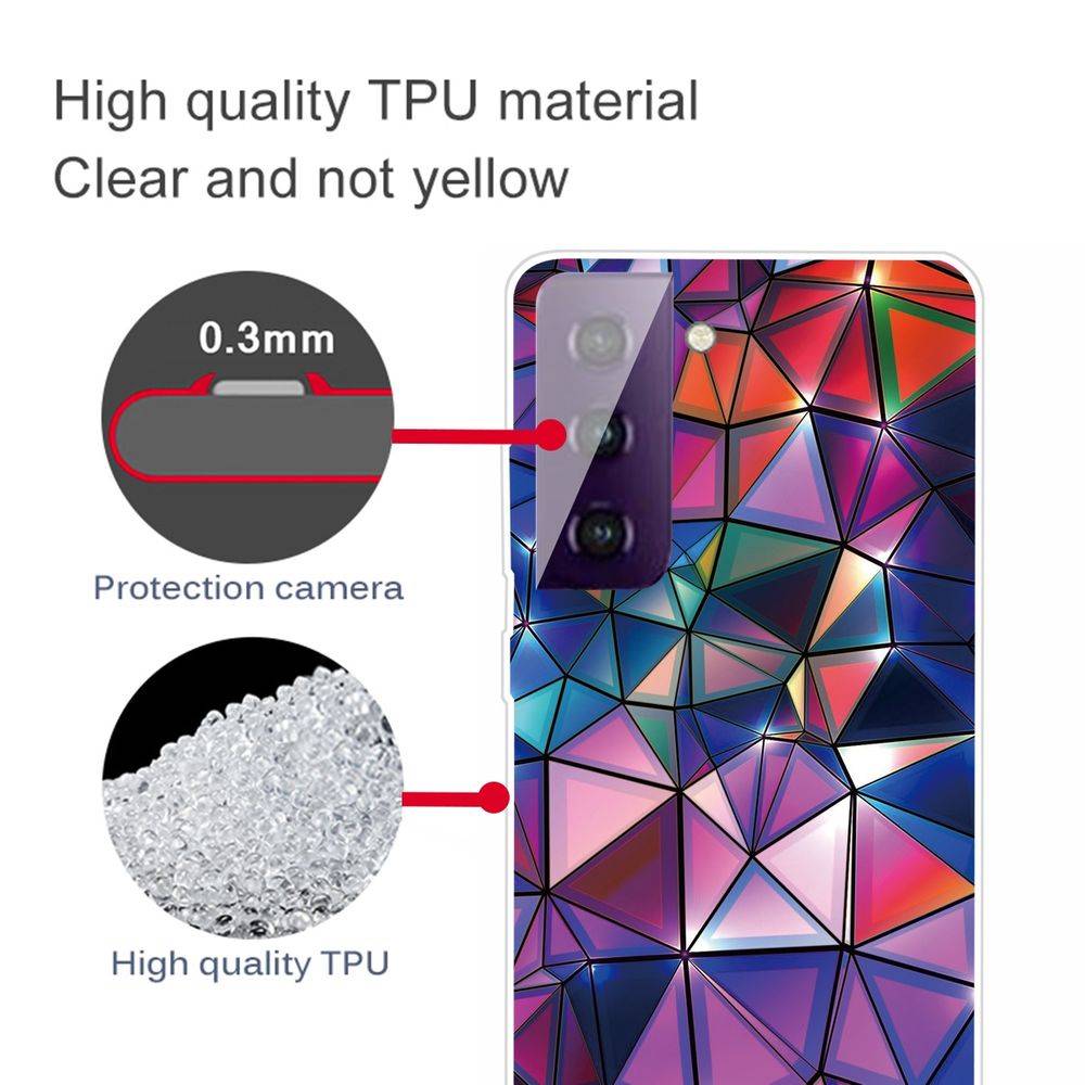 Für Samsung Galaxy S21 Plus Silikon Case TPU Color Blocks Schutz Muster Tasche Hülle Cover Etuis