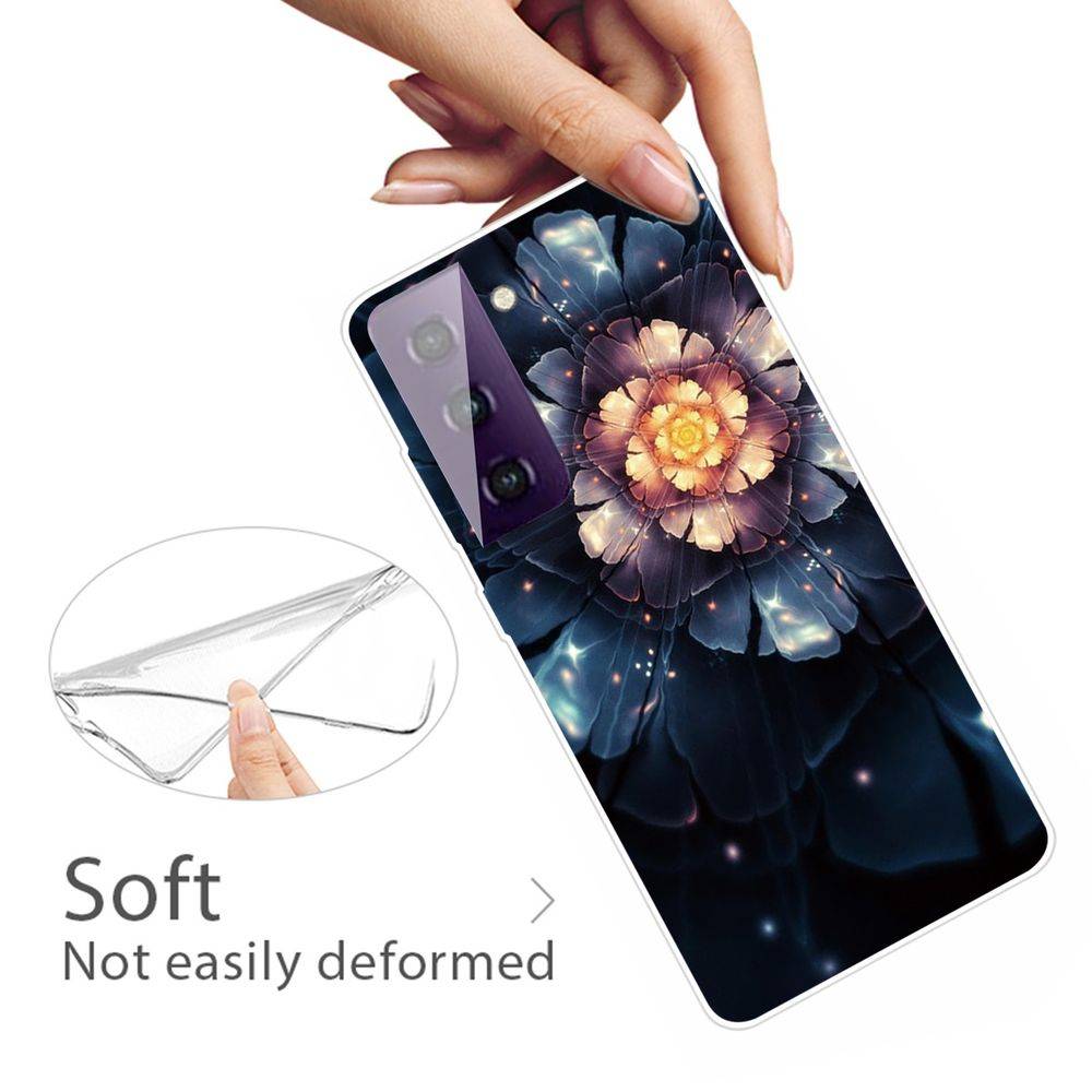 Für Samsung Galaxy S21 Plus Silikon Case TPU Snow Lotus Schutz Muster Tasche Hülle Cover Etuis
