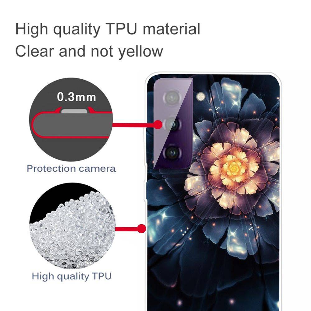 Für Samsung Galaxy S21 Plus Silikon Case TPU Snow Lotus Schutz Muster Tasche Hülle Cover Etuis