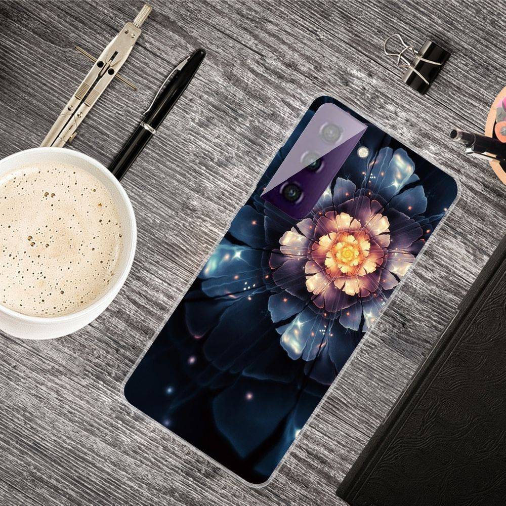 Für Samsung Galaxy S21 Plus Silikon Case TPU Snow Lotus Schutz Muster Tasche Hülle Cover Etuis