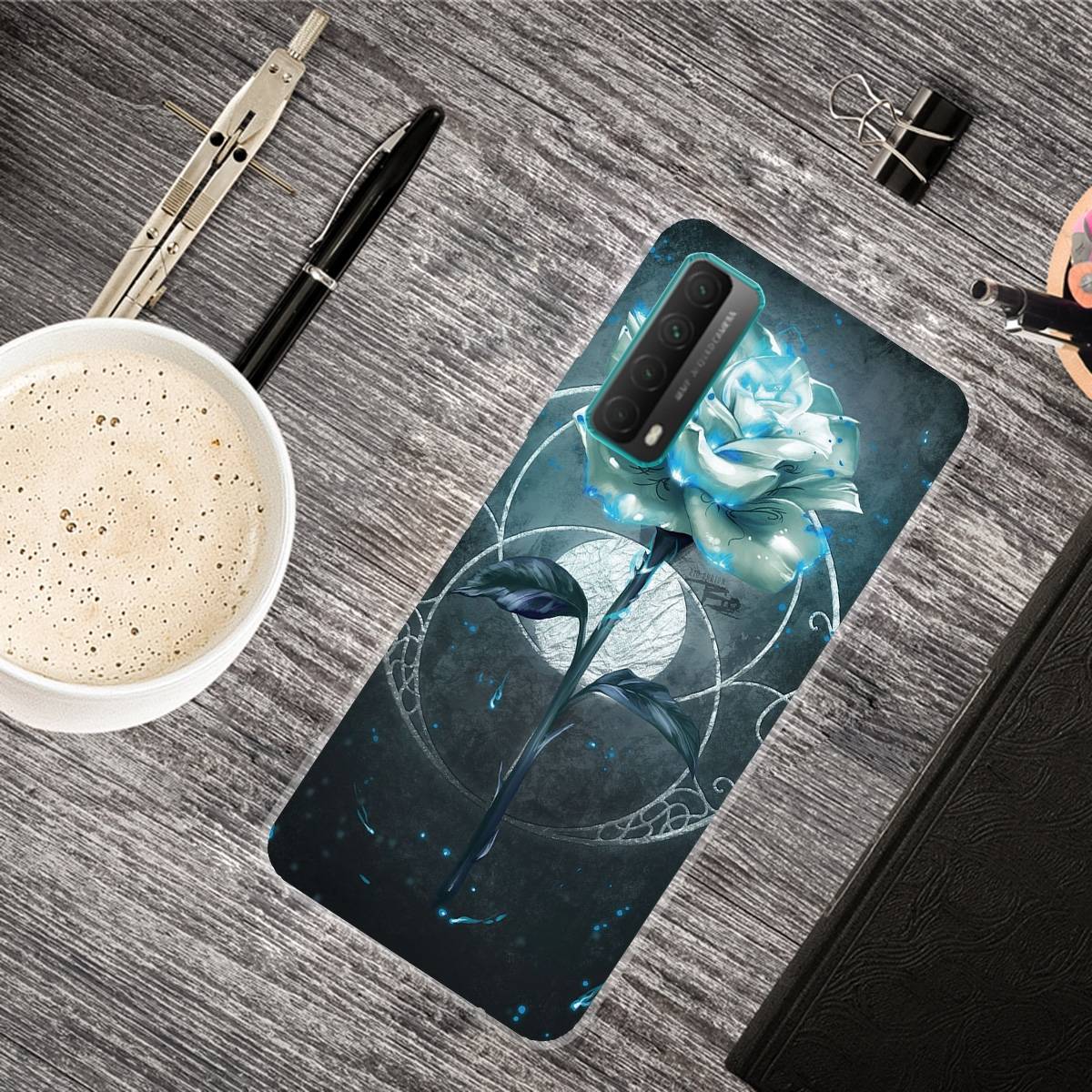 Für Huawei P Smart 2021 Silikon Case TPU Magic Rose Schutz Muster Tasche Hülle Cover Etuis