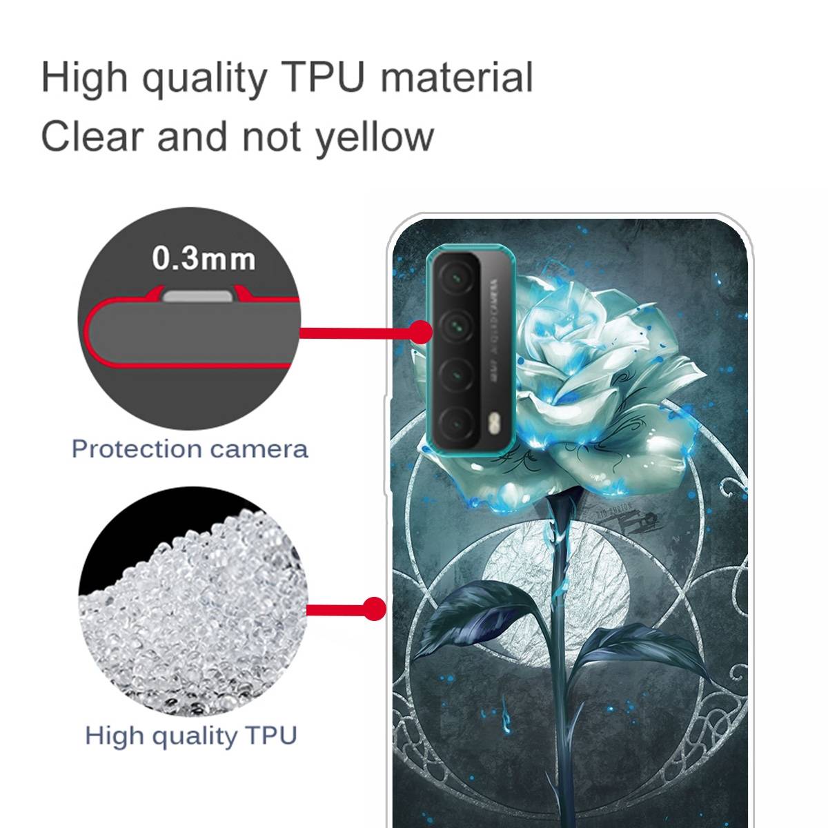 Für Huawei P Smart 2021 Silikon Case TPU Magic Rose Schutz Muster Tasche Hülle Cover Etuis