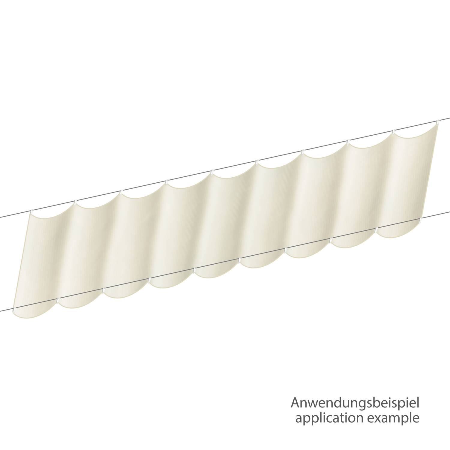 sunprotect 12501 Sonnensegel für Seilspann-Markise, 2,7 x 1,4 m, Sonnenschutz für Pergola Wintergarten Terrasse, beige