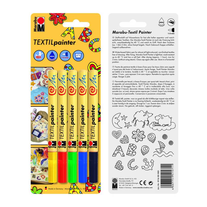 Marabu Textilmarker "Textil Painter", 5er Blister