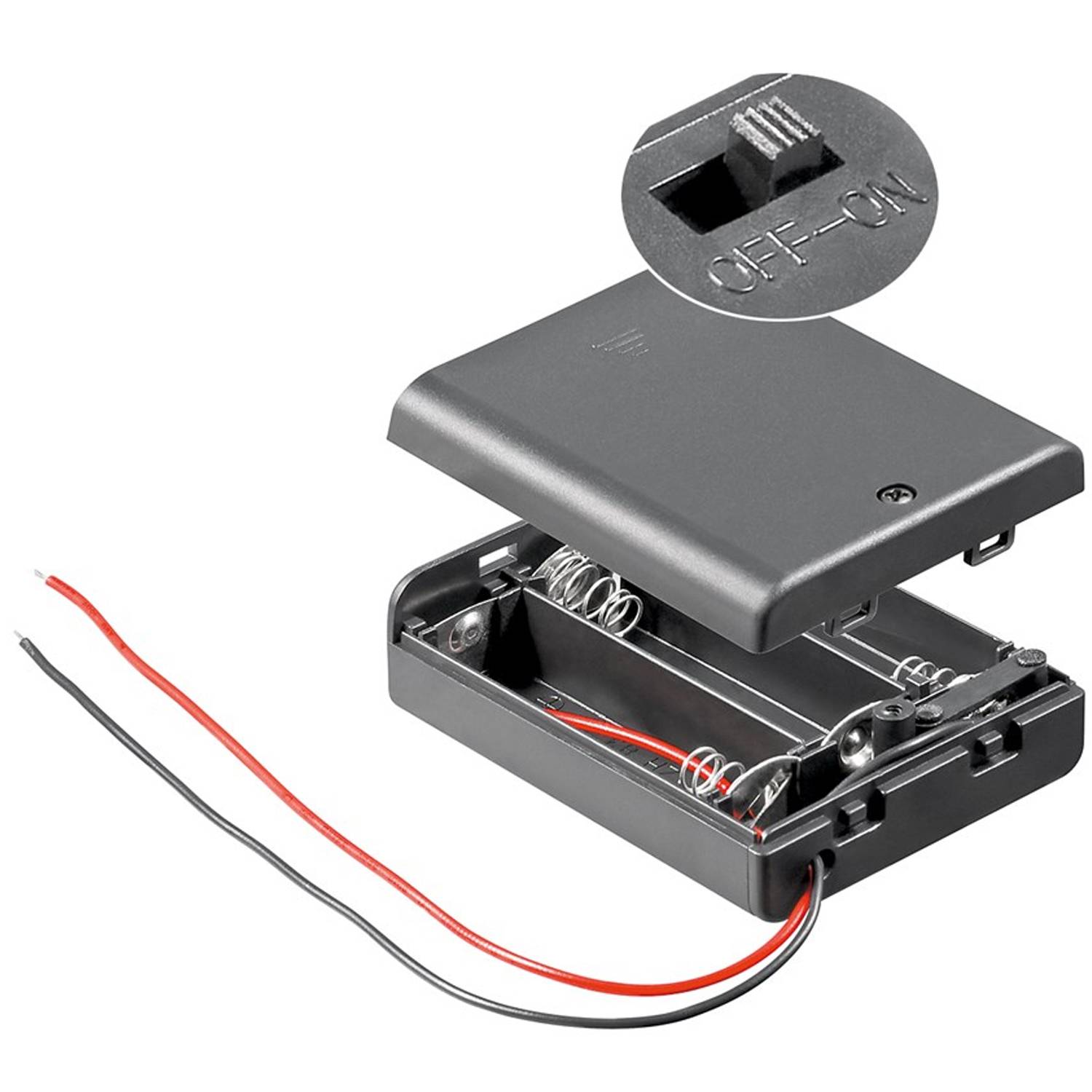 Batteriehalter für 3 Stück Mignon AA LR6 Batterien 4,5 Volt mit Kabel und Stecker – Batteriehalter AA Mignon, Batterie H