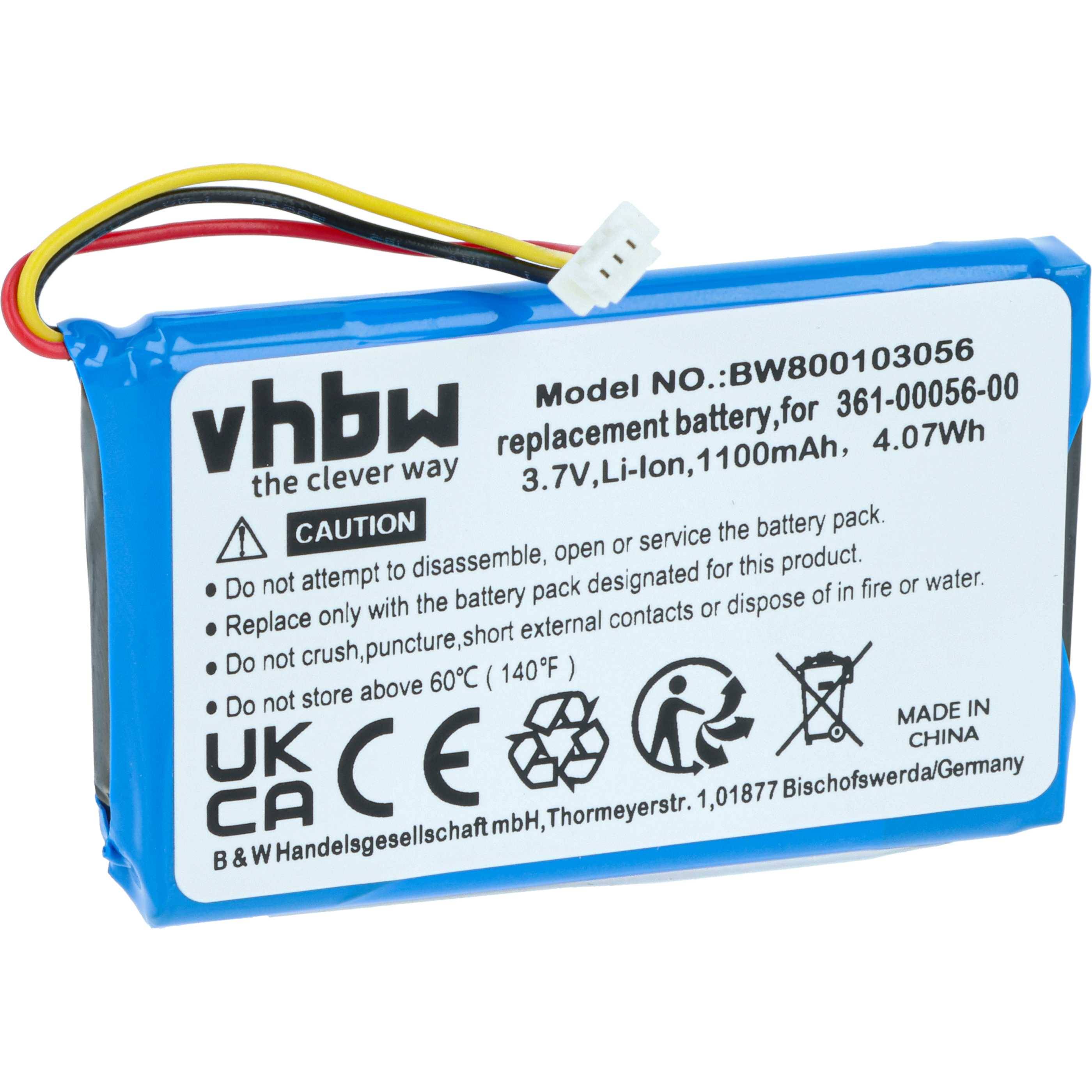 vhbw Akku kompatibel mit Garmin Nüvi 52, 55 GPS Navigation Navi (1100mAh, 3,7V, Li-Ion)