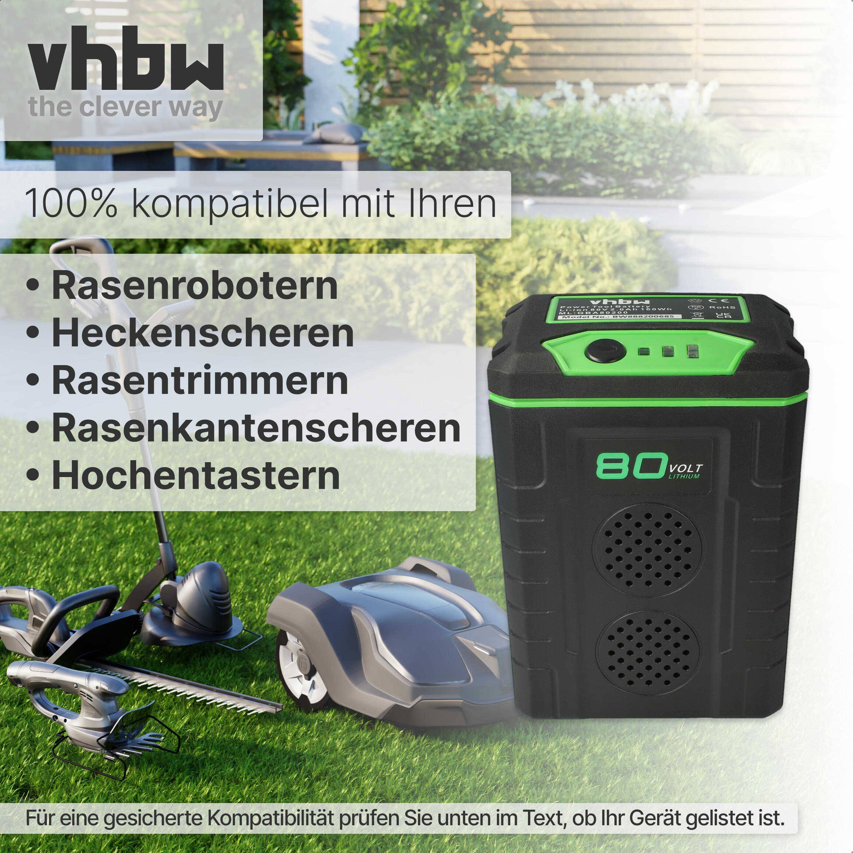 vhbw Akku kompatibel mit Kobalt 80V Max, KSS 2580-06, 630-CFM, KHB 004B, KM 2180B-06, KST 2580-06 Rasenmäher Akku-Gartengerät Grasschere, Strauchsch