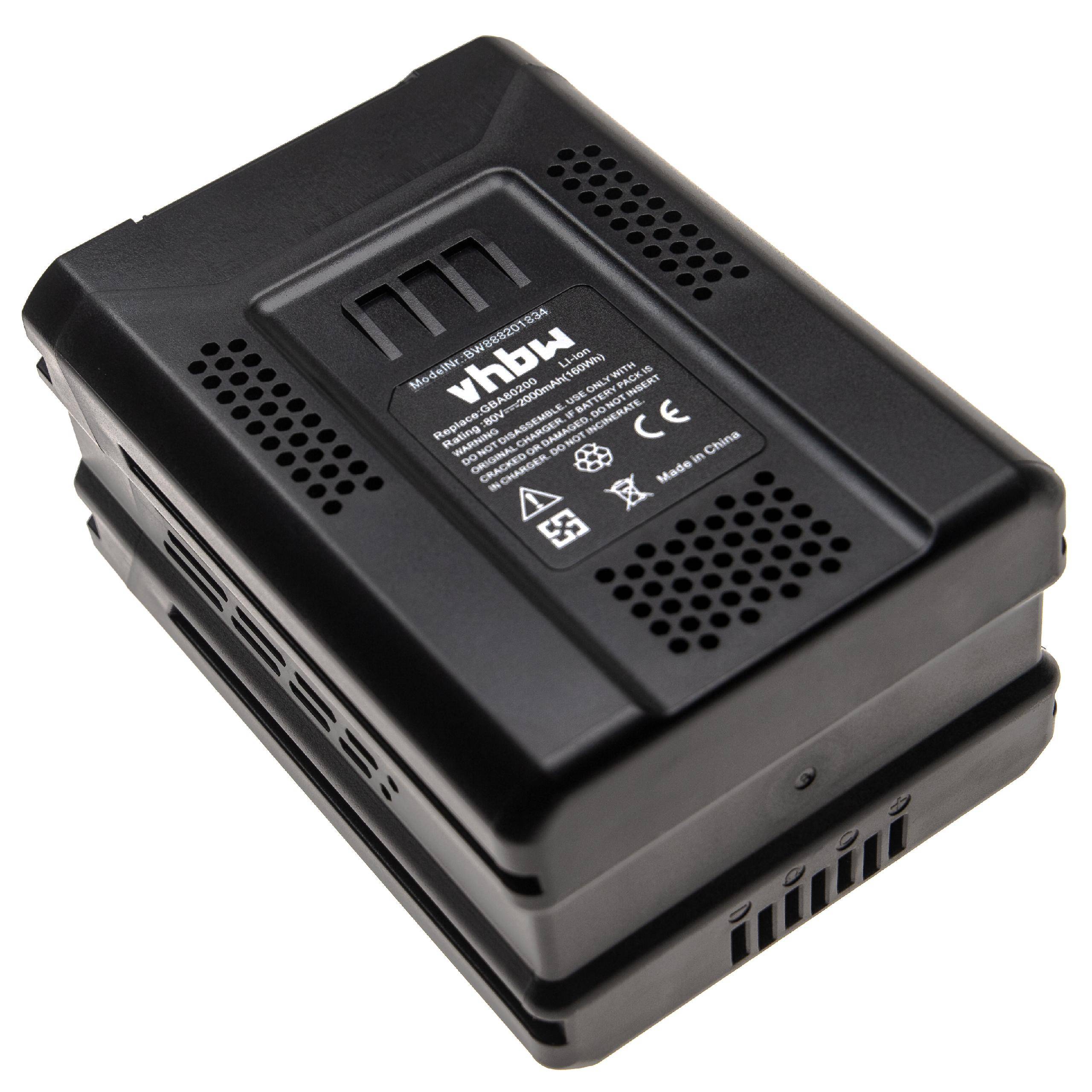 vhbw Akku kompatibel mit Stiga Multiclip Pro 50 S AE, SAB 80 AE, SBC 80 D AE, SC 80 AE Elektrowerkzeug (2000mAh Li-Ion 80 V)