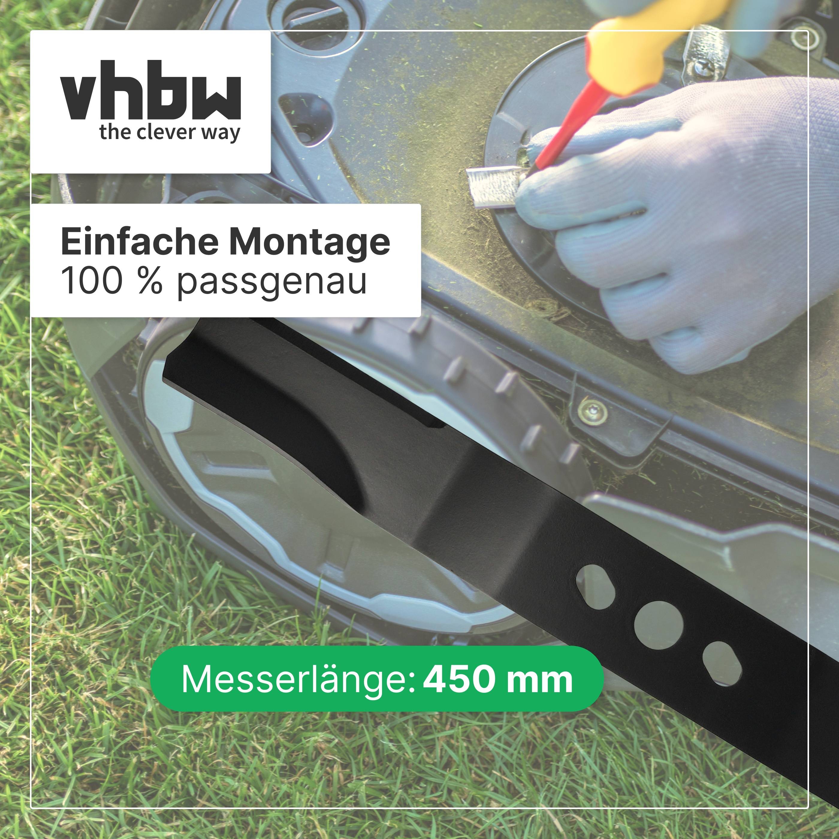 vhbw Ersatz-Messer kompatibel mit Brast BRB-RM-18141, BRB-RM-18140-B&S, BRB-RM-18141eco Rasenmäher - Ersatzklinge Schwarz, Kunststoff