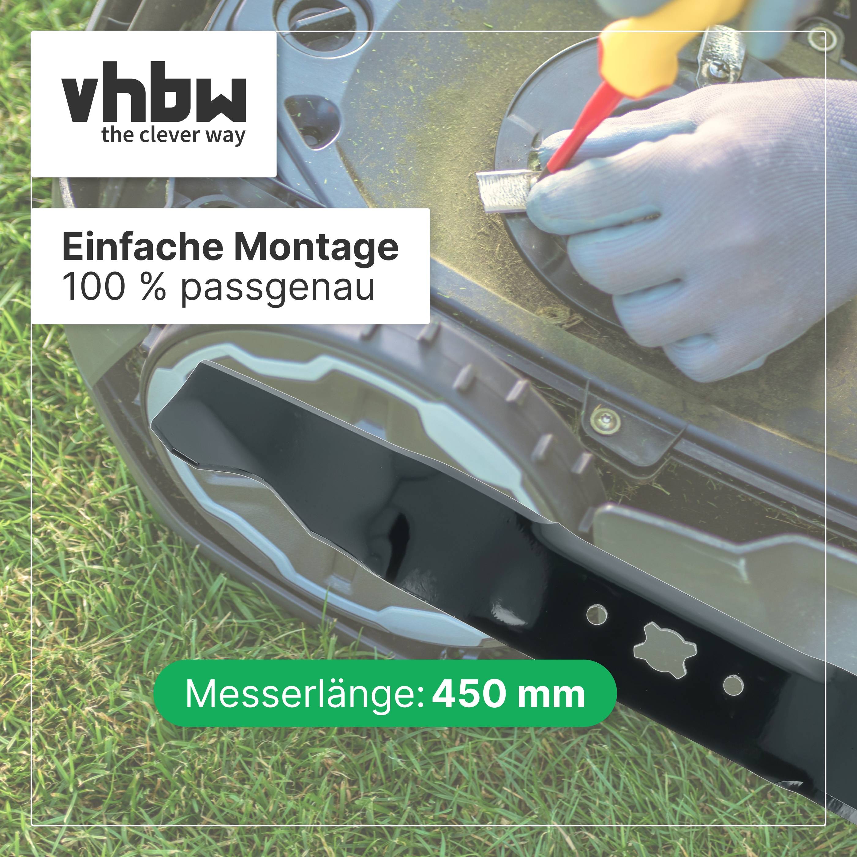 vhbw Ersatz-Messer kompatibel mit Budget Pra BBM 46-1 OHV 11C-J1JD619 (2010) Rasenmäher - Ersatzklinge Schwarz, Metall