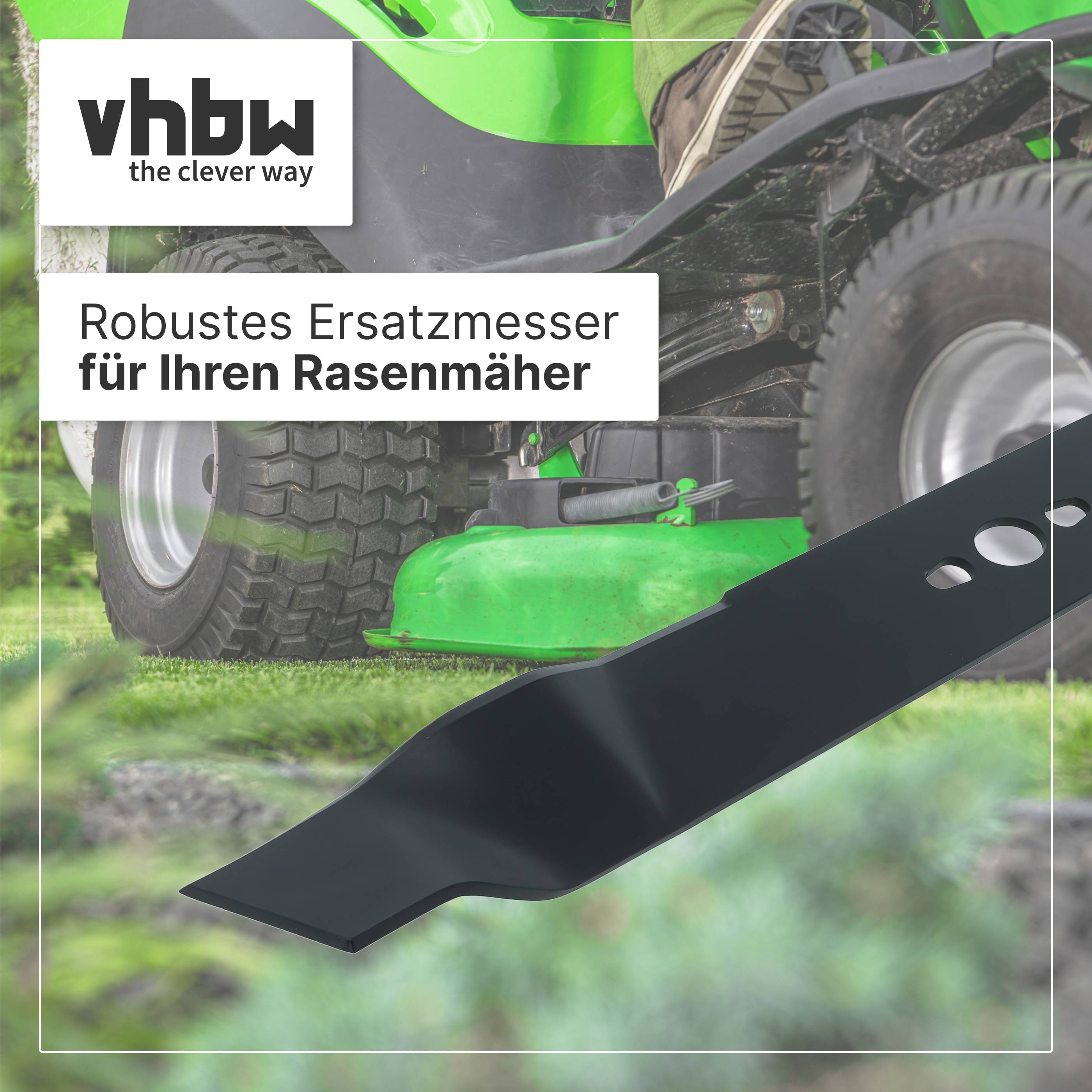 vhbw Ersatz-Messer kompatibel mit Scheppach MS775-53E, MS770-53 Rasenmäher - Ersatzklinge Schwarz, Stahl