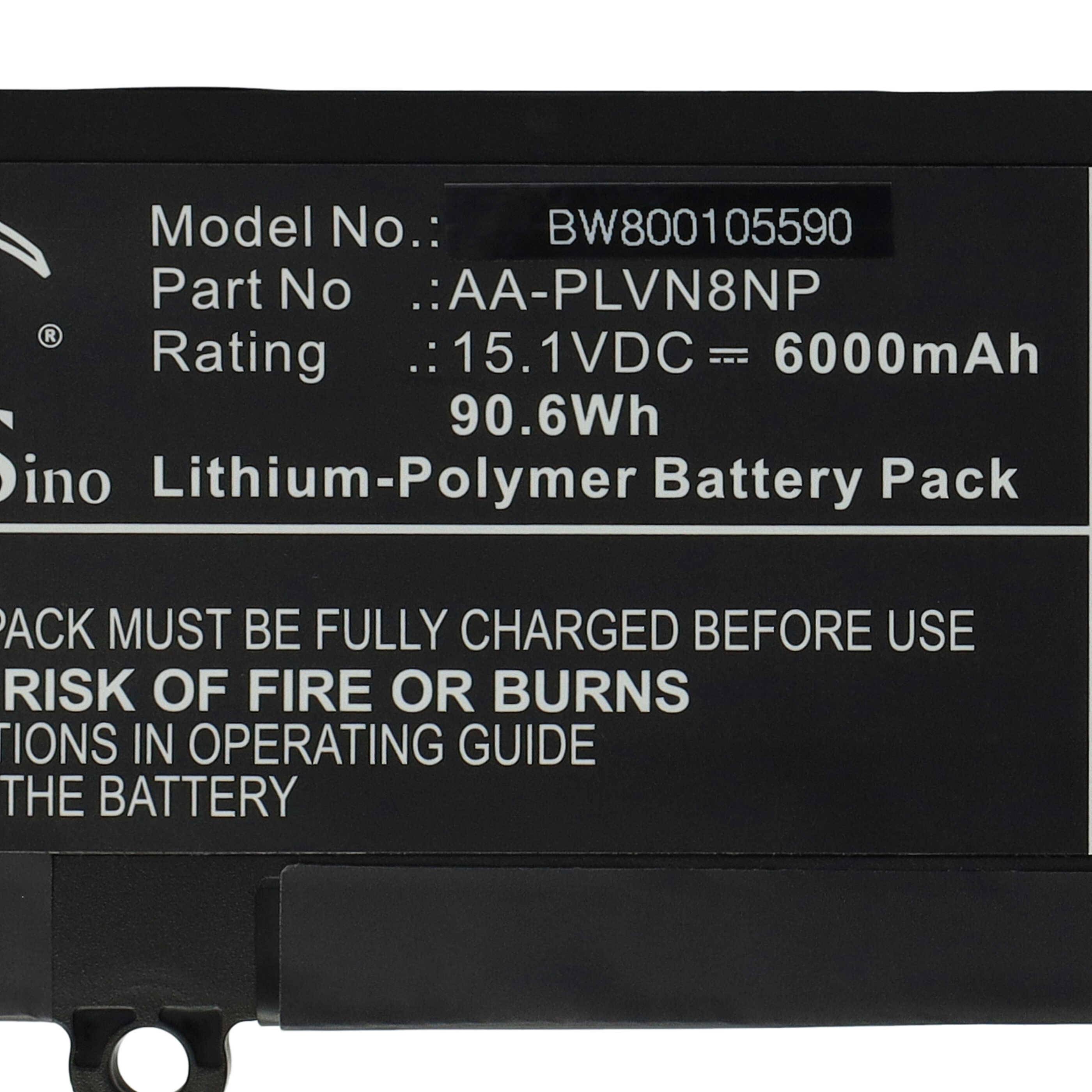 vhbw Akku kompatibel mit Samsung NP880Z5E-X01HK, NP880Z5E-X01DE, NP880Z5E-X01CH Notebook (6000 mAh, 15,1 V, Li-Polymer)