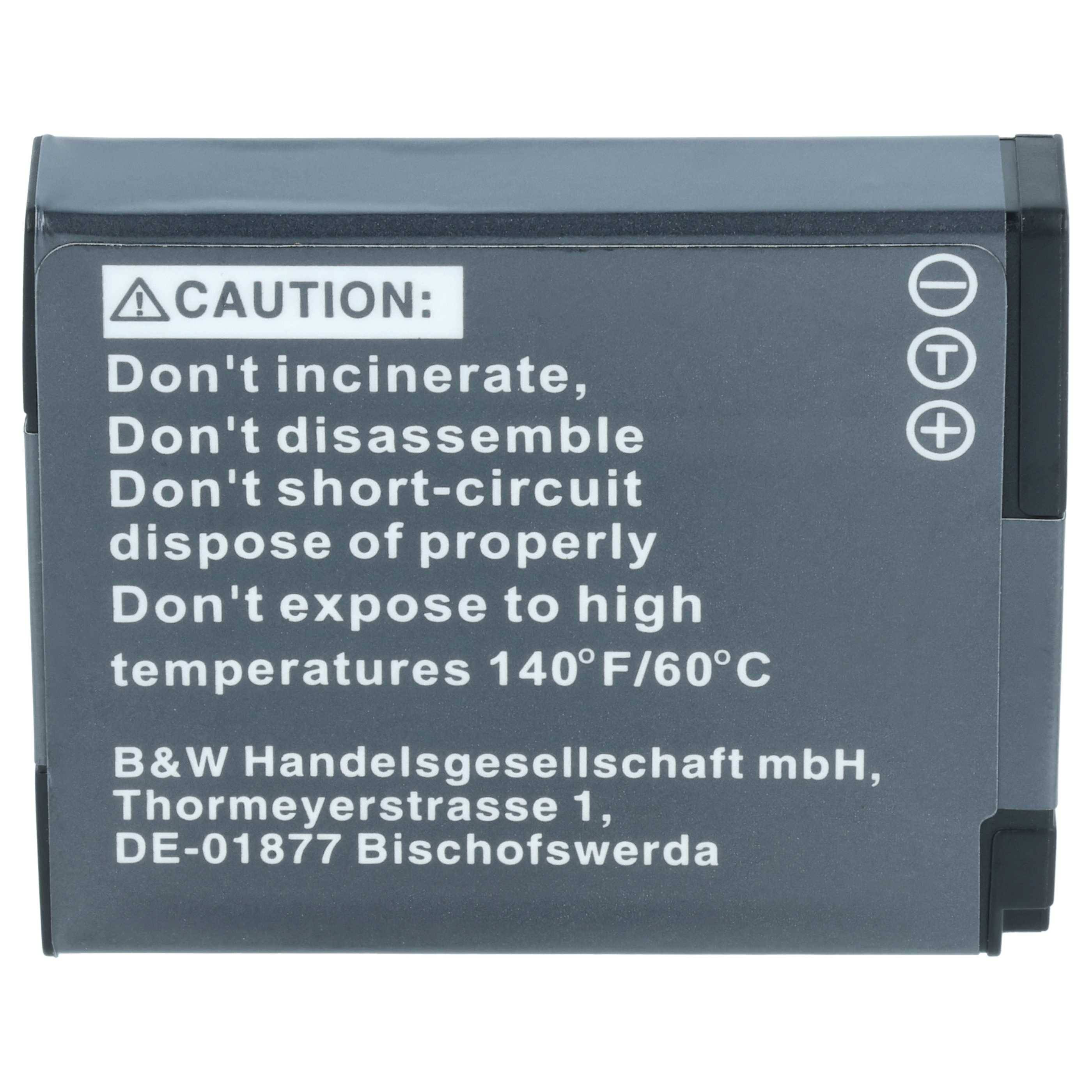 vhbw 3x Akku kompatibel mit Panasonic Lumix DMC-TZ71, DMC-TZ61, DMC-ZS30 Kamera (900 mAh, 3,6 V, Li-Ion)
