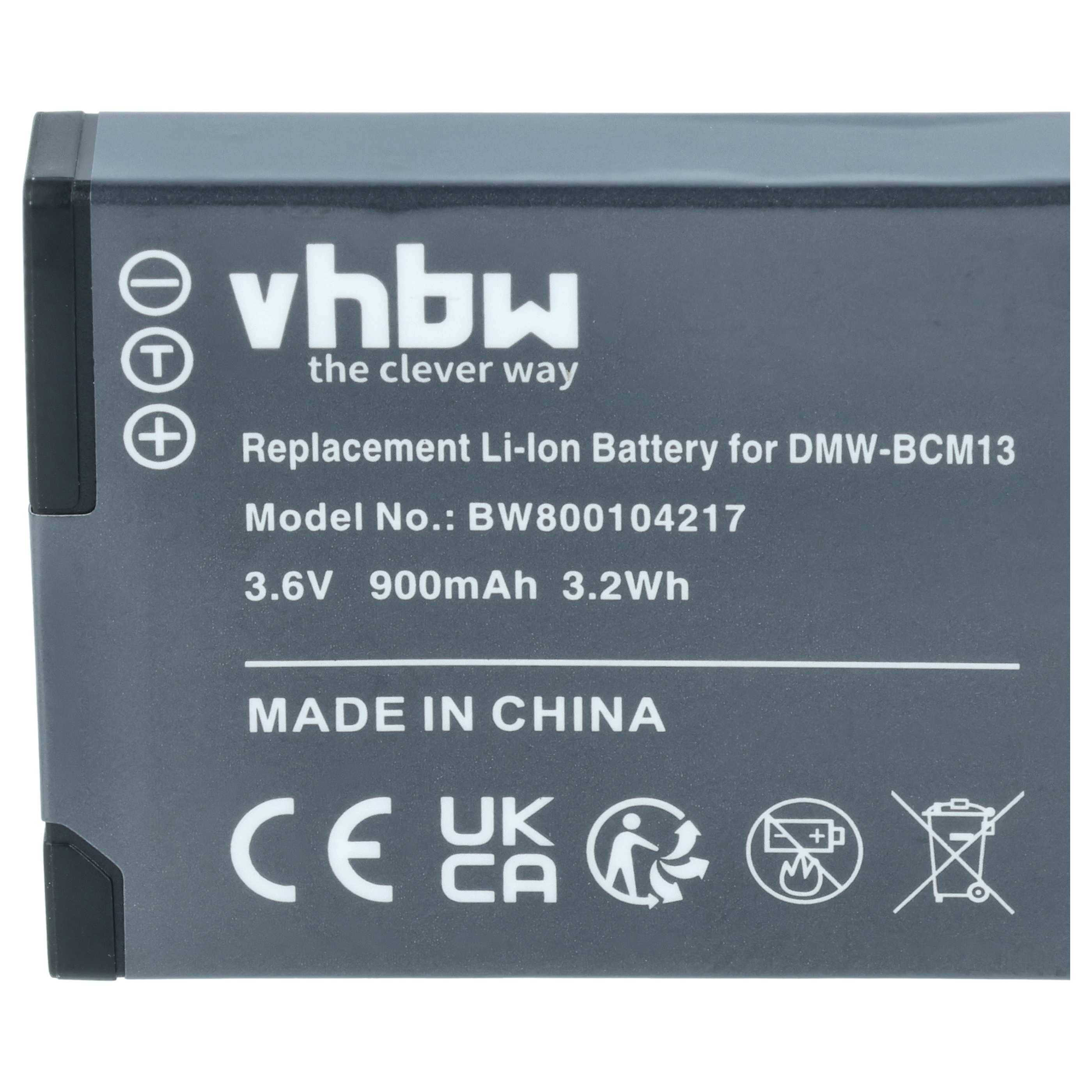 vhbw 3x Akku kompatibel mit Panasonic Lumix DMC-TZ71, DMC-TZ61, DMC-ZS30 Kamera (900 mAh, 3,6 V, Li-Ion)