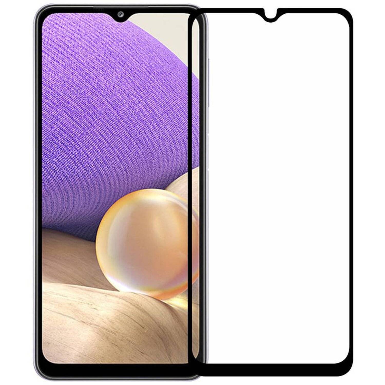 cofi1453® 5D Schutzglas kompatibel mit Samsung Galaxy A32 5G gebogen gehärtetem Glas Film voll Klebstoff und Abdeckung