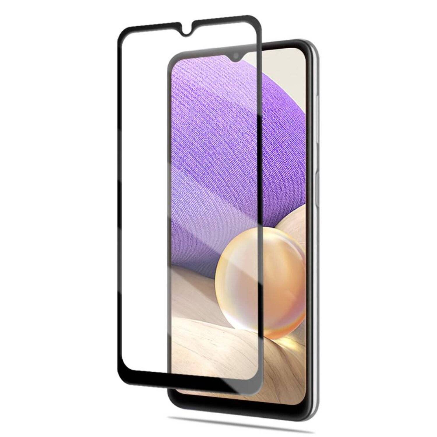 cofi1453® 5D Schutzglas kompatibel mit Samsung Galaxy A32 5G gebogen gehärtetem Glas Film voll Klebstoff und Abdeckung